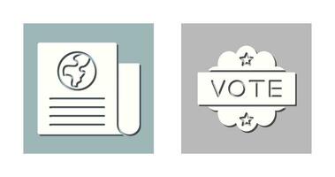 Newspaper and Vote  Icon vector