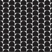 simple abstract modern black color wavy half round shape pattern on white background. vector