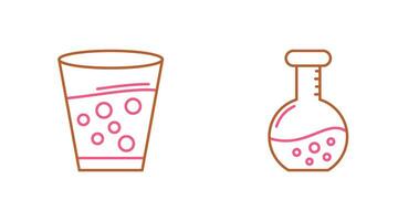 Antacid and Flask Icon vector