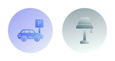 Parking and Lamp Icon vector