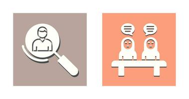 Magnifier and Meeting  Icon vector