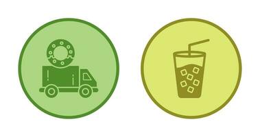 Delivery Truck and Cold Drink Icon vector