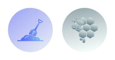 Digging and Honeycomb Icon vector