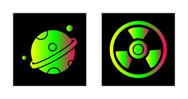 Planet and Nuclear Icon vector