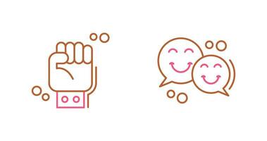 Fist and Chatting Icon vector