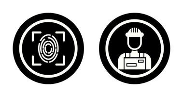 Fingerprint and Riot Police Icon vector