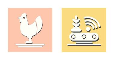 Poultry and Conveyor Icon vector