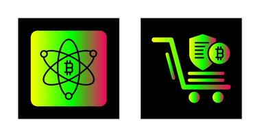 Protection and Bitcoin Science Icon vector
