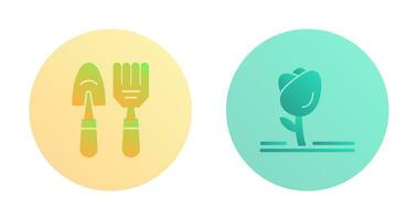 Gardening Tools and Tulip Icon vector