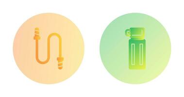 Jumping Rope and Thermos Icon vector