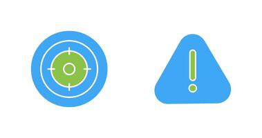 Target and Warning Icon vector