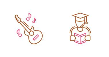 Learning and Guitar Icon vector