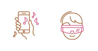 Smartphone and virtual Reality Glasses Icon vector