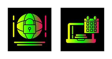 Internet Security and Calendar Icon vector