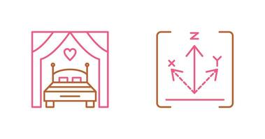 Bed and Axis Icon vector