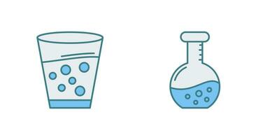 Antacid and Flask Icon vector