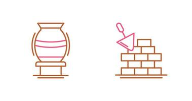 vase and brickwall Icon vector