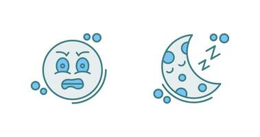 Angry and Sleeping Icon vector