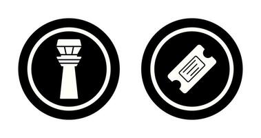 Control Tower and Ticket Icon vector