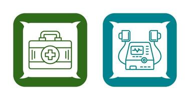 Defribillator and First Aid Kit Icon vector