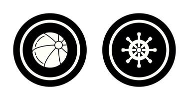 Beach Ball and Rudder Icon vector
