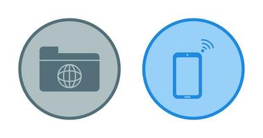 network folder and connected device Icon vector