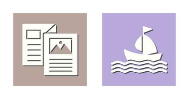 Brochure and Boat  Icon vector