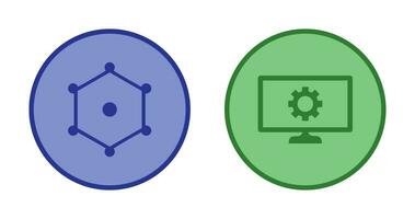 nodes and network setting  Icon vector