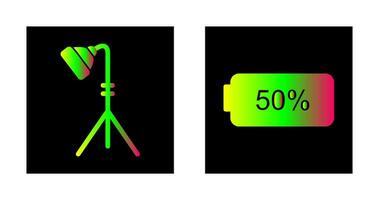 light stand and half battery Icon vector
