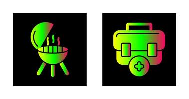 Bbq and First Aid Icon vector