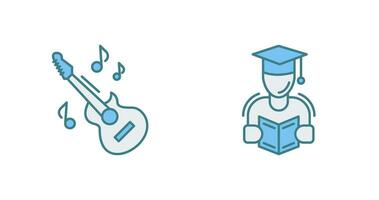 Learning and Guitar Icon vector