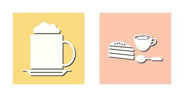 capppucino and coffee served  Icon vector