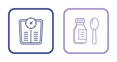 Weight Scale and Syrup Icon vector