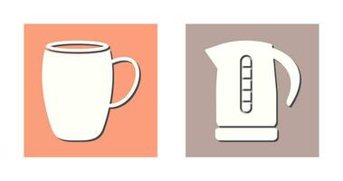 mug and kettle Icon vector