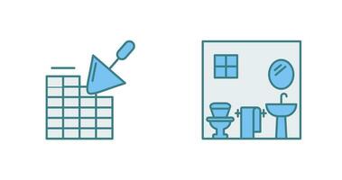 Brickwall and Bathroom Icon vector