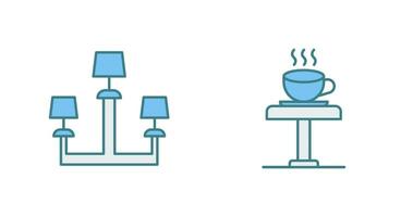 Lamp and Coffee Table Icon vector