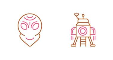 alien and lander Icon vector