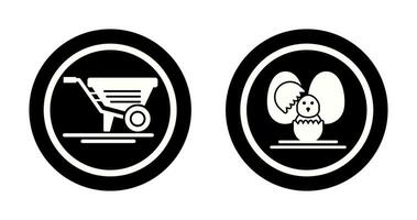 Wheelbarrow and Easter  Icon vector