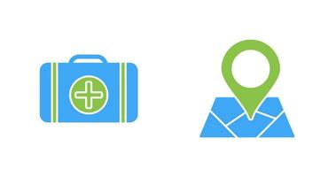 First Aid Kit and Map Icon vector