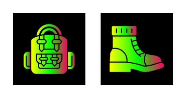 Backpack and Boots Icon vector