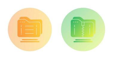 Folder and Compressed Icon vector