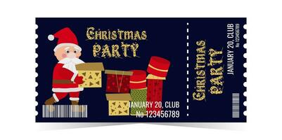 Christmas Party Ticket layout template card design vector