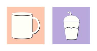 café jarra y frapé icono vector