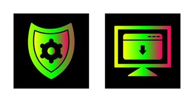 security settings and download webpage Icon vector