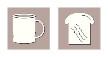 toast and coffee cup  Icon vector