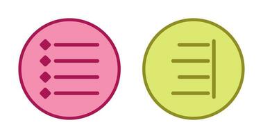 con viñetas lista y Derecha alinear icono vector