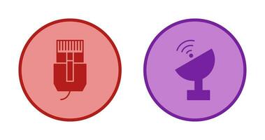 internet cable and satellite  Icon vector