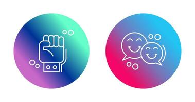 Fist and Chatting Icon vector