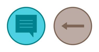 single chat bubble and left arrow Icon vector