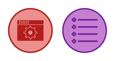 settings and numbered lists Icon vector